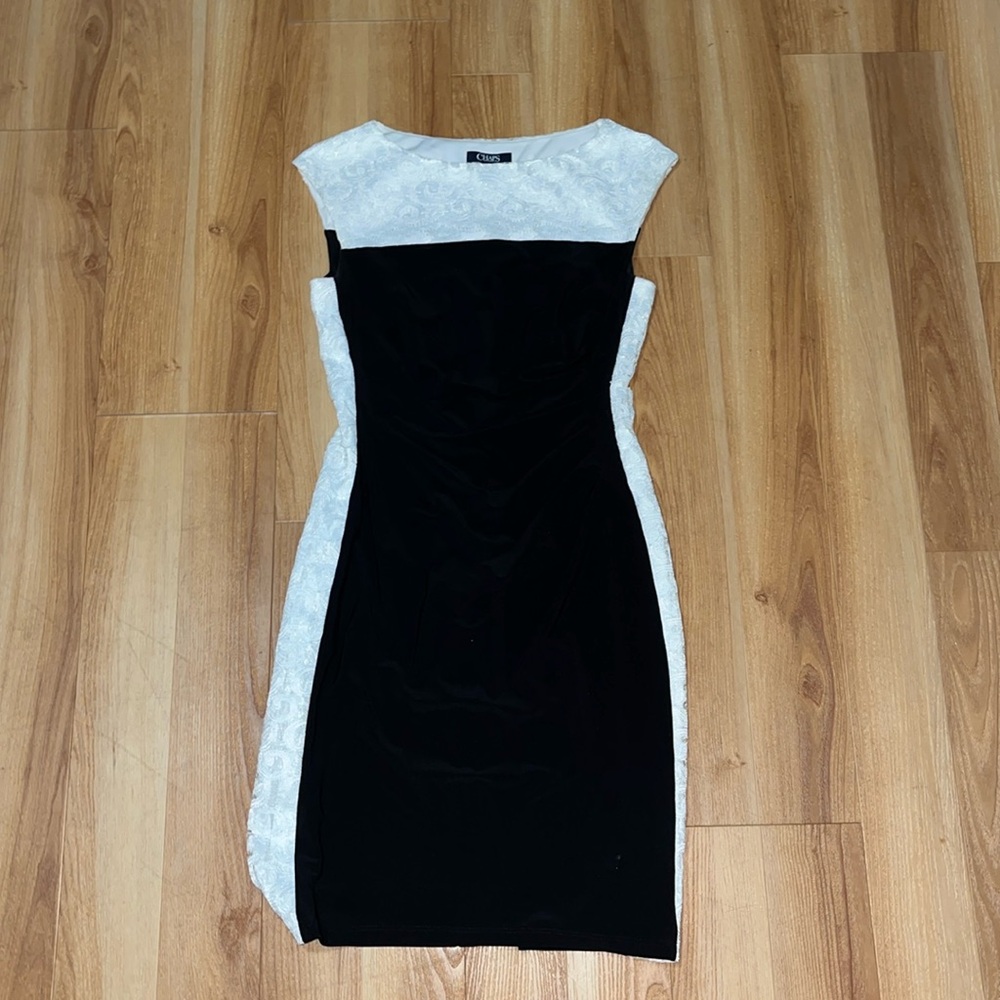 Black and White Cap Sleeve Dress